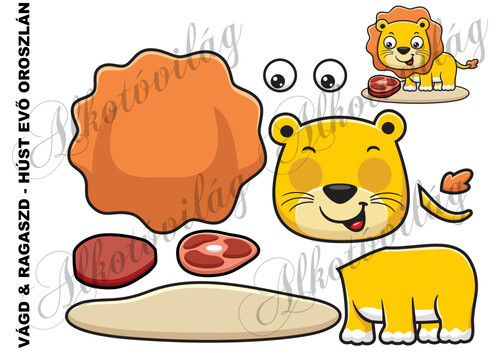 Vágd és ragaszd- HÚST EVŐ OROSZLÁN