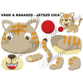 Vágd és ragaszd- JÁTSZÓ CICA