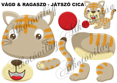 Vágd és ragaszd- JÁTSZÓ CICA
