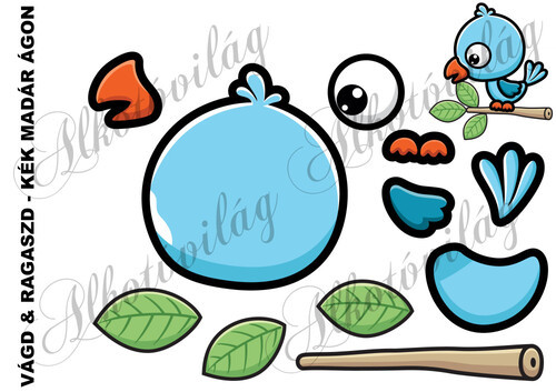 Vágd és ragaszd- KÉK MADÁR ÁGON