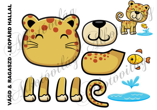 Vágd és ragaszd- LEOPÁRD HALLAL