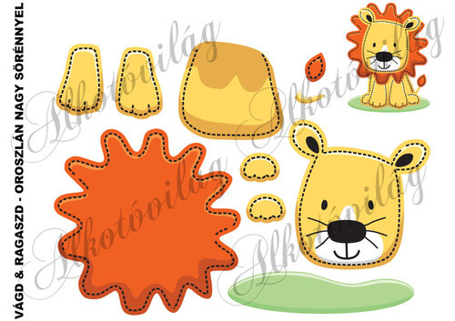 Vágd és ragaszd- OROSZLÁN NAGY SÖRÉNNYEL