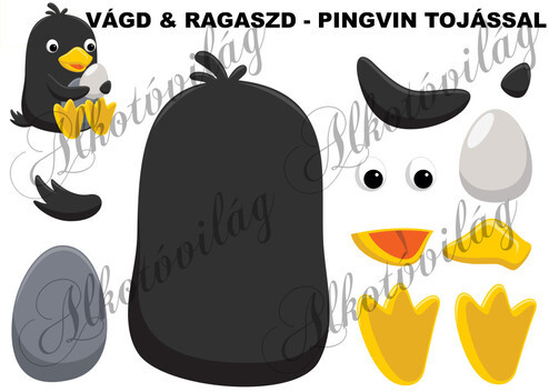 Vágd és ragaszd- PINGVIN TOJÁSSAL