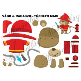 Vágd és ragaszd- TŰZOLTÓ MACI
