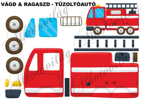 Vágd és ragaszd- TŰZOLTÓAUTÓ