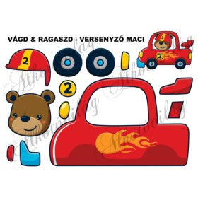 Vágd és ragaszd- VERSENYZŐ MACI