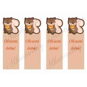 Mókusos könyvjelzők - OLVASNI ÖRÖM felirattal