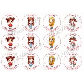 Hurrá iskolás leszek 6 cm-es körök kislányokkal