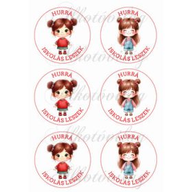 Hurrá iskolás leszek 8,5 cm-es körök kislányokkal 2