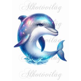 Párnablokk - vászontáska blokk - Delfin 2 - kb 19 x 20 cm