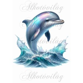 Párnablokk - vászontáska blokk - Delfin 2 - kb 21 x 21 cm