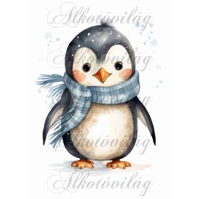   Párnablokk - vászontáska blokk - Pingvin sálban kb 24 x 18 cm