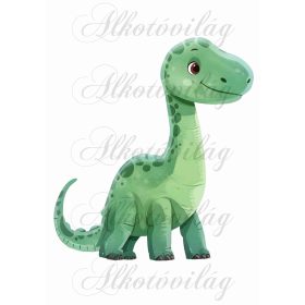   Párnablokk - vászontáska blokk - Zöld, hosszú nyakú dinoszaurusz 2