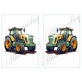 Képek zöld-sárga traktorral - 13 x 19 cm