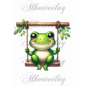 Párnablokk - vászontáska blokk - Cuki hintázó békával