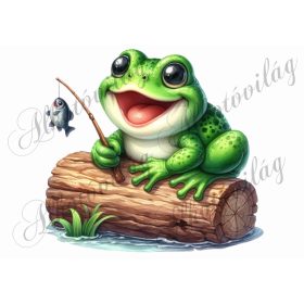   Párnablokk - vászontáska blokk - Cuki horgászó békával
