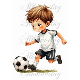   Párnablokk - vászontáska blokk - Focizó aranyos kisfiú - kb. 26 x 19 cm