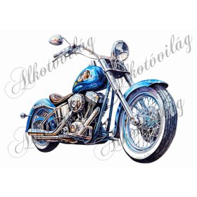   Párnablokk - vászontáska blokk Harley motorkerékpár - kék
