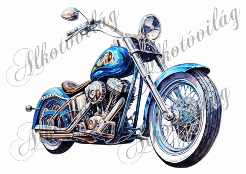 Párnablokk - vászontáska blokk Harley motorkerékpár - kék