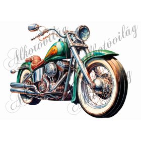   Párnablokk - vászontáska blokk Harley motorkerékpár - zöld