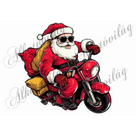  Párnablokk - vászontáska blokk Menő Mikulás motorkerékpáron