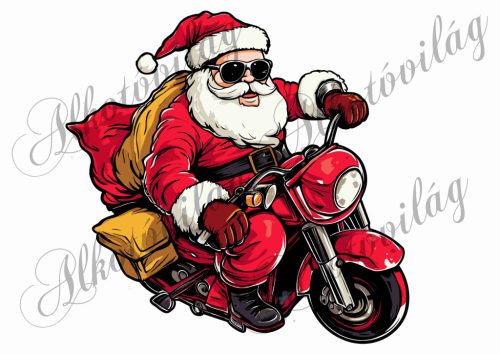 Párnablokk - vászontáska blokk Menő Mikulás motorkerékpáron