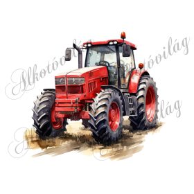   Párnablokk - vászontáska blokk piros traktorral 2 - kb. 20 x 21 cm