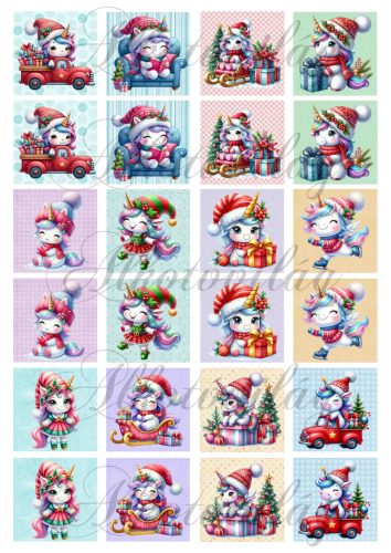 Karácsonyi unikornisos memóriakártya