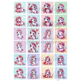 Valentin napi unikornisok szívekkel - MEMÓRIAKÁRTYÁKON