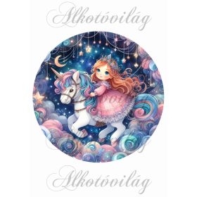   Párnablokk - vászontáska blokk - hercegnő unikornissal az éjszakában