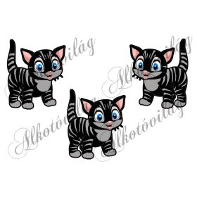 Fekete cicák 10 x 9 cm