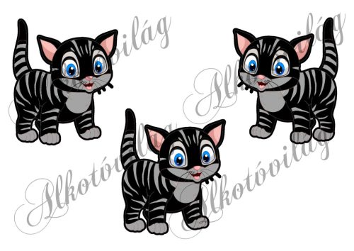 Fekete cicák 10 x 9 cm