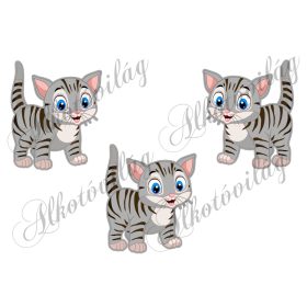 Szürke cicák 10 x 9 cm