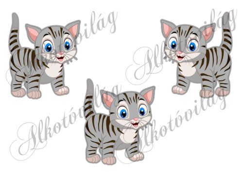 Szürke cicák 10 x 9 cm