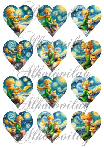 Kis Herceg a rókával 6,5 cm magas szíveken