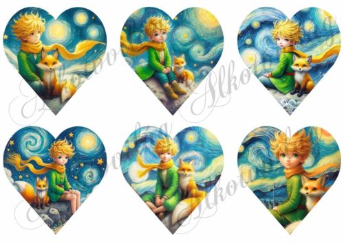 Kis Herceg a rókával 9 cm magas szíveken