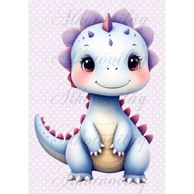   Cuki dinoszaurusz pöttyös háttérrel - PÁRNABLOKK, VÁSZONTÁSKA BLOKK, PATCHWORK BLOKK, UZSONNÁSTASAK BLOKK