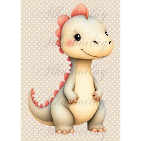   Cuki dinoszaurusz pöttyös háttérrel 8 - PÁRNABLOKK, VÁSZONTÁSKA BLOKK, PATCHWORK BLOKK, UZSONNÁSTASAK BLOKK