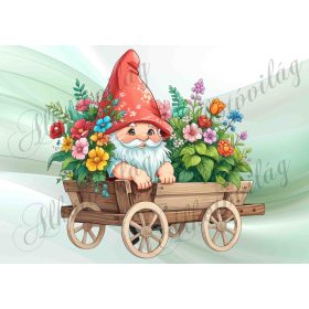   Manó virágokkal szekéren - PÁRNABLOKK, VÁSZONTÁSKA BLOKK, PATCHWORK BLOKK, UZSONNÁSTASAK BLOKK