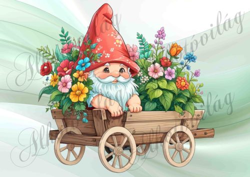 Manó virágokkal szekéren - PÁRNABLOKK, VÁSZONTÁSKA BLOKK, PATCHWORK BLOKK, UZSONNÁSTASAK BLOKK