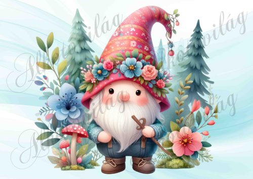 Manó virágokkal, karddal - PÁRNABLOKK, VÁSZONTÁSKA BLOKK, PATCHWORK BLOKK, UZSONNÁSTASAK BLOKK