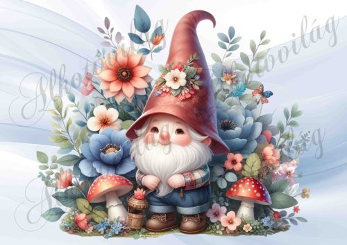 Mosolygós manó virágokkal és gombákkal - PÁRNABLOKK, VÁSZONTÁSKA BLOKK, PATCHWORK BLOKK, UZSONNÁSTASAK BLOKK