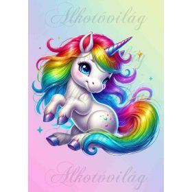   Unikornis színesben 2 - PÁRNABLOKK, VÁSZONTÁSKA BLOKK, PATCHWORK BLOKK, UZSONNÁSTASAK BLOKK