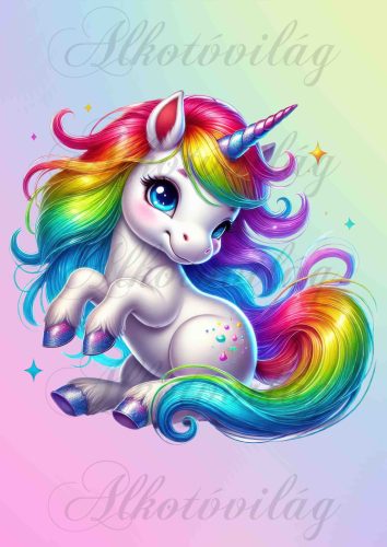 Unikornis színesben 2 - PÁRNABLOKK, VÁSZONTÁSKA BLOKK, PATCHWORK BLOKK, UZSONNÁSTASAK BLOKK