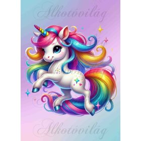   Unikornis színesben 3 - PÁRNABLOKK, VÁSZONTÁSKA BLOKK, PATCHWORK BLOKK, UZSONNÁSTASAK BLOKK