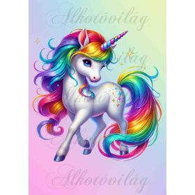   Unikornis színesben 5 - PÁRNABLOKK, VÁSZONTÁSKA BLOKK, PATCHWORK BLOKK, UZSONNÁSTASAK BLOKK