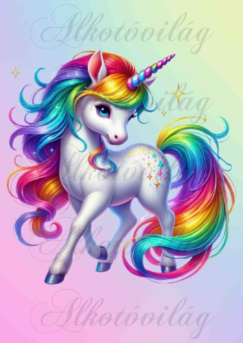 Unikornis színesben 5 - PÁRNABLOKK, VÁSZONTÁSKA BLOKK, PATCHWORK BLOKK, UZSONNÁSTASAK BLOKK