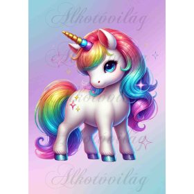   Unikornis színesben 6 - PÁRNABLOKK, VÁSZONTÁSKA BLOKK, PATCHWORK BLOKK, UZSONNÁSTASAK BLOKK