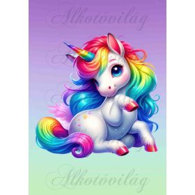   Unikornis színesben 7 - PÁRNABLOKK, VÁSZONTÁSKA BLOKK, PATCHWORK BLOKK, UZSONNÁSTASAK BLOKK