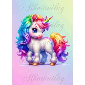   Unikornis színesben 8 - PÁRNABLOKK, VÁSZONTÁSKA BLOKK, PATCHWORK BLOKK, UZSONNÁSTASAK BLOKK